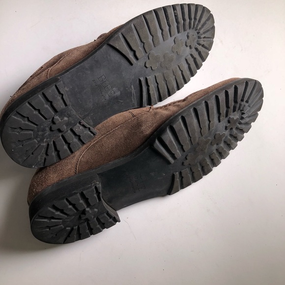 Saks Fifth Ave Blue Brown Suede Oxfords Shoes - Picture 7 of 7